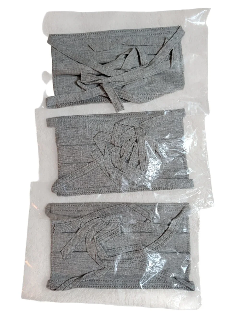 NWOT Tultex Unisex 3-Pack Grey 100% Cotton Face Masks